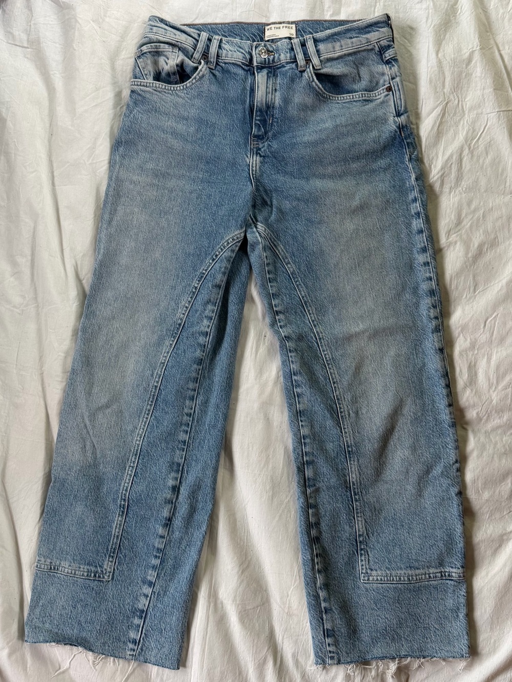We The Free Risk Taker Mid-Rise Straight-Leg Jeans 29 Light Wash